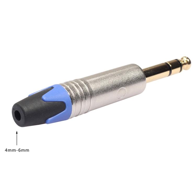 10 Uds TC203N 6,35mm conector de audio estéreo chapado en oro enchufe de soldadura