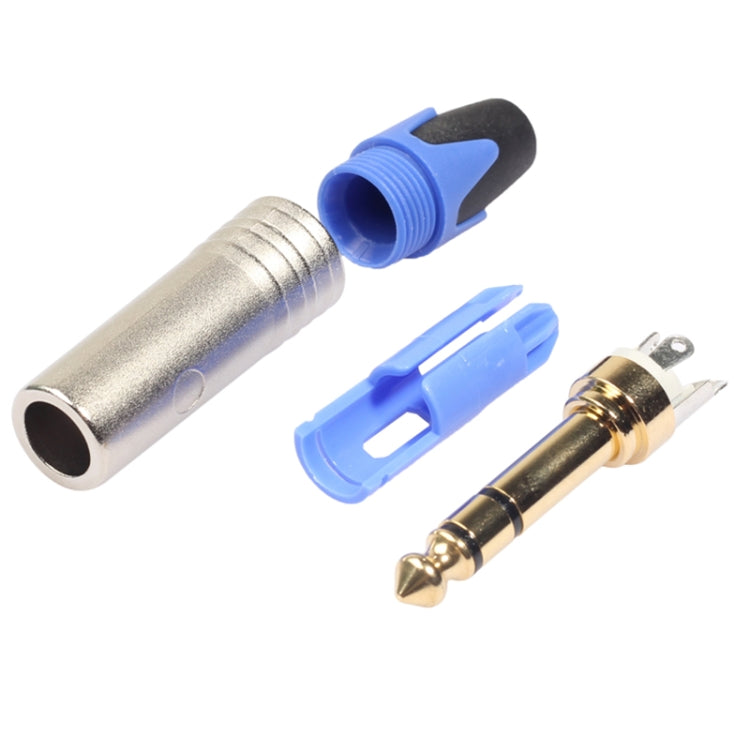 10 Uds TC203N 6,35mm conector de audio estéreo chapado en oro enchufe de soldadura