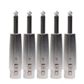 5 PCS LZ1167G 6,35 mm Cabezal macho de una sola pista a enchufe adaptador de audio hembra XRL (Negro), LZ1167, LZ1167G