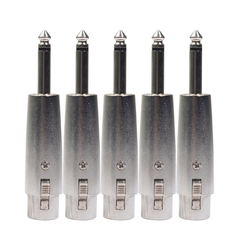 5 PCS LZ1167G 6,35 mm Cabezal macho de una sola pista a enchufe adaptador de audio hembra XRL (Negro), LZ1167, LZ1167G