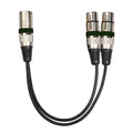 2055MFF-03 Cable de audio para micrófono XLR macho a doble hembra 2 en 1, longitud: 0,3 m