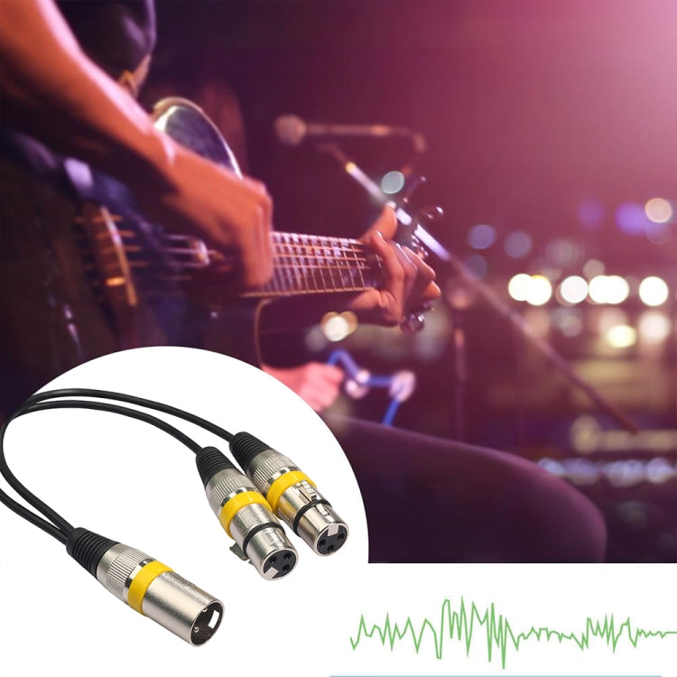 2055MFF-03 Cable de audio para micrófono XLR macho a doble hembra 2 en 1, longitud: 0,3 m