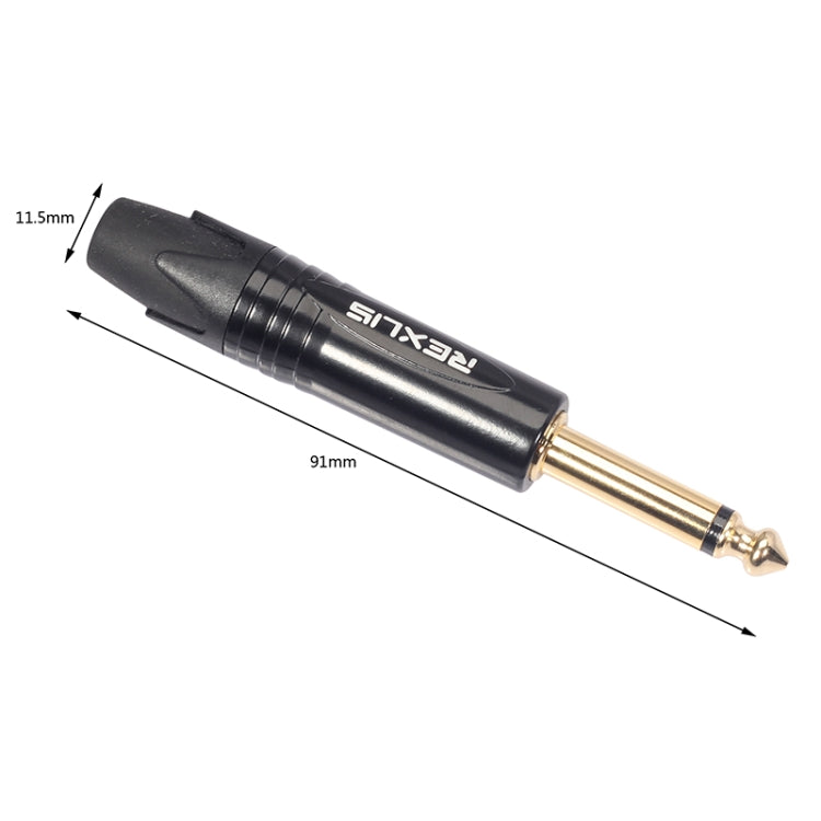 10 PCS TC202 6.35mm Enchufe adaptador de audio de soldadura de sonido mono chapado en oro