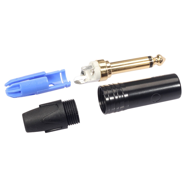 10 PCS TC202 6.35mm Enchufe adaptador de audio de soldadura de sonido mono chapado en oro