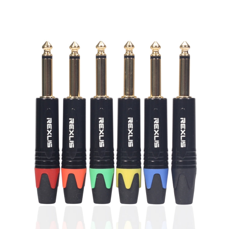 10 PCS TC202 6.35mm Enchufe adaptador de audio de soldadura de sonido mono chapado en oro