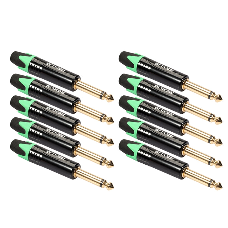 10 PCS TC202 6.35mm Enchufe adaptador de audio de soldadura de sonido mono chapado en oro