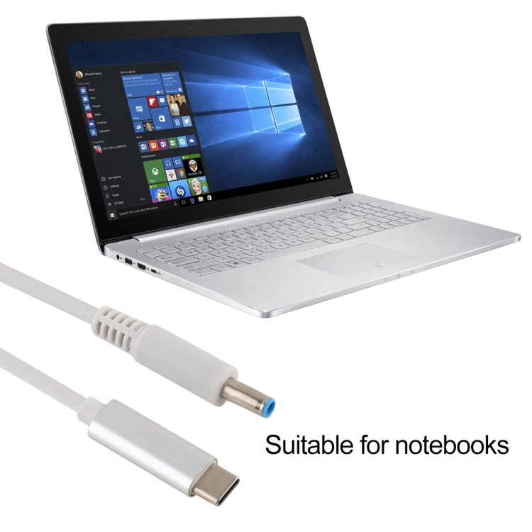 Para cable de carga de alimentación para computadora portátil HP USB-C / Type-C a 4,5 x 3,0 mm, longitud del cable: aproximadamente 1,5 m, Type-C to 7.4 x 0.6mm
