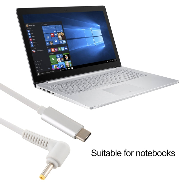 Cable de carga de alimentación para computadora portátil USB-C / Type-C a 4,0 x 1,7 mm, longitud del cable: aproximadamente 1,5 m, Type-C to 4.0 x 1.7mm