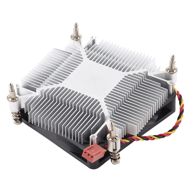 CoolAge 1155-1U DC 12V 2000PRM 30.5cfm disipador térmico de aluminio ventilador de refrigeración de rodamiento hidráulico ventilador de refrigeración de CPU para Intel 1150 1156 1151, 1155-1U Aluminum