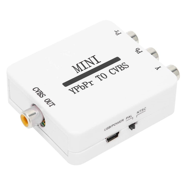 Mini YPBPR a CVBS Video Converter Componente Adaptador AV para TV / Proyector / Monitor