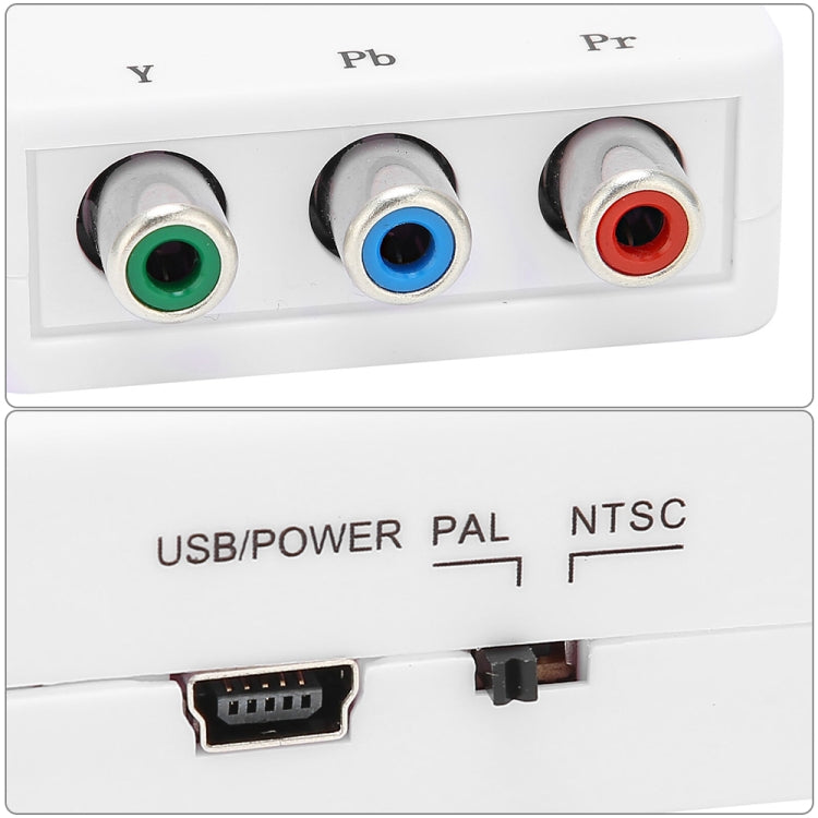 Mini YPBPR a CVBS Video Converter Componente Adaptador AV para TV / Proyector / Monitor