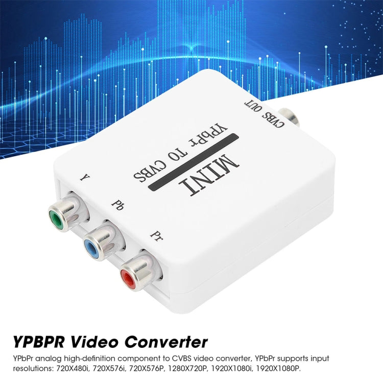 Mini YPBPR a CVBS Video Converter Componente Adaptador AV para TV / Proyector / Monitor