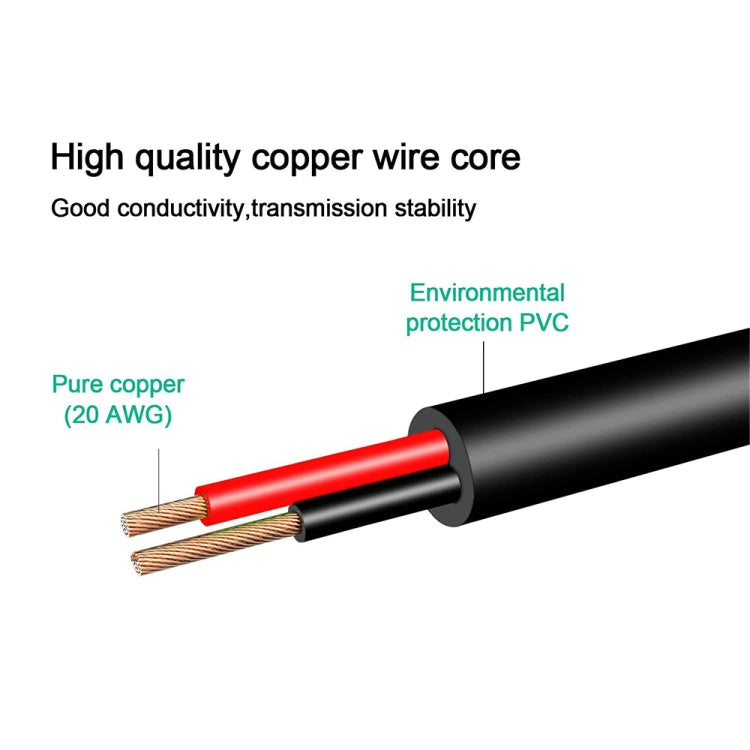 Cable de enchufe de alimentación de CC de 3 A USB a 5,5 x 2,1 mm, longitud: 1 m, USB to DC 5.5x2.1mm