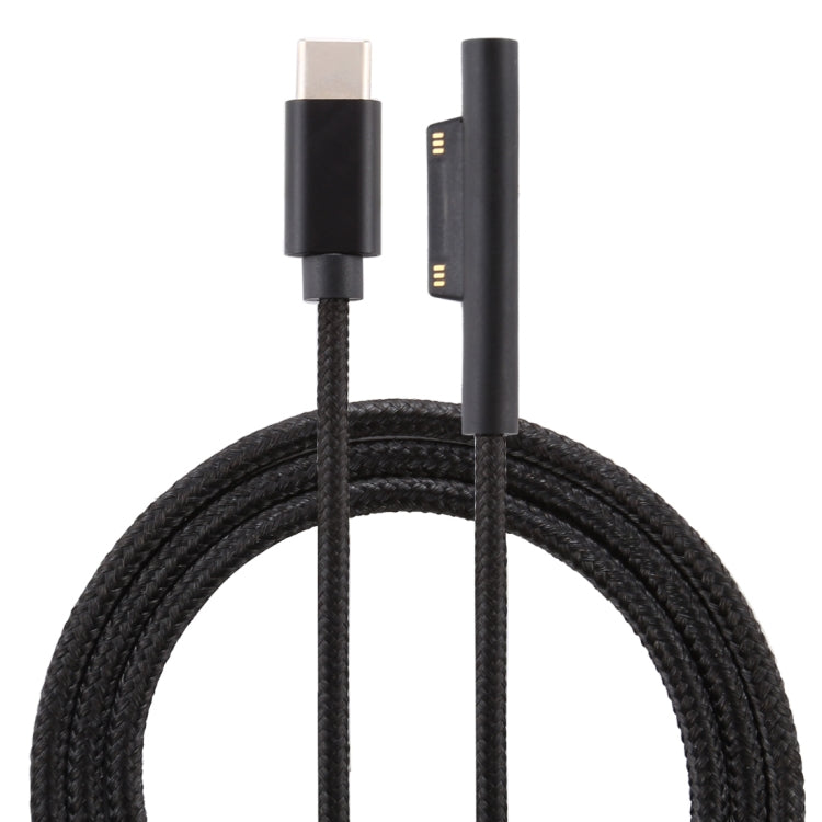 Cable de alimentación macho de nailon USB-C / Type-C a 6 pines para adaptador de computadora portátil Microsoft Surface Pro 3/4/5/6, longitud del cable: 1,5 m, for Microsoft Surface Pro 3 / 4 / 5 / 6