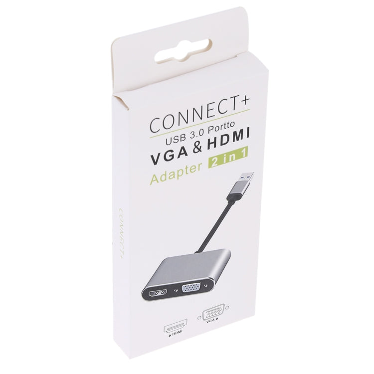 Adaptador 2 en 1 USB 3.0 a HDMI + VGA