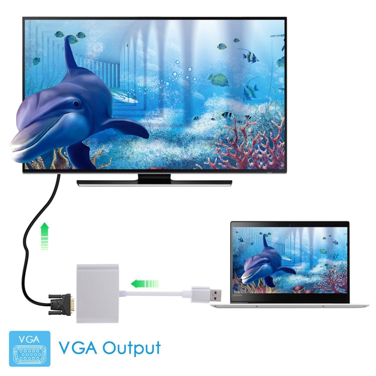 Adaptador 2 en 1 USB 3.0 a HDMI + VGA
