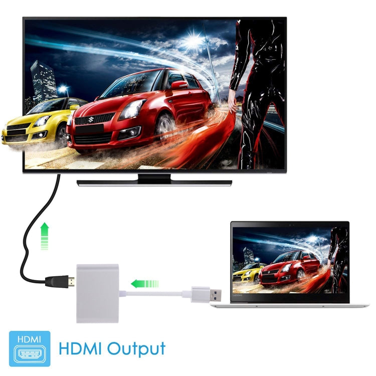 Adaptador 2 en 1 USB 3.0 a HDMI + VGA
