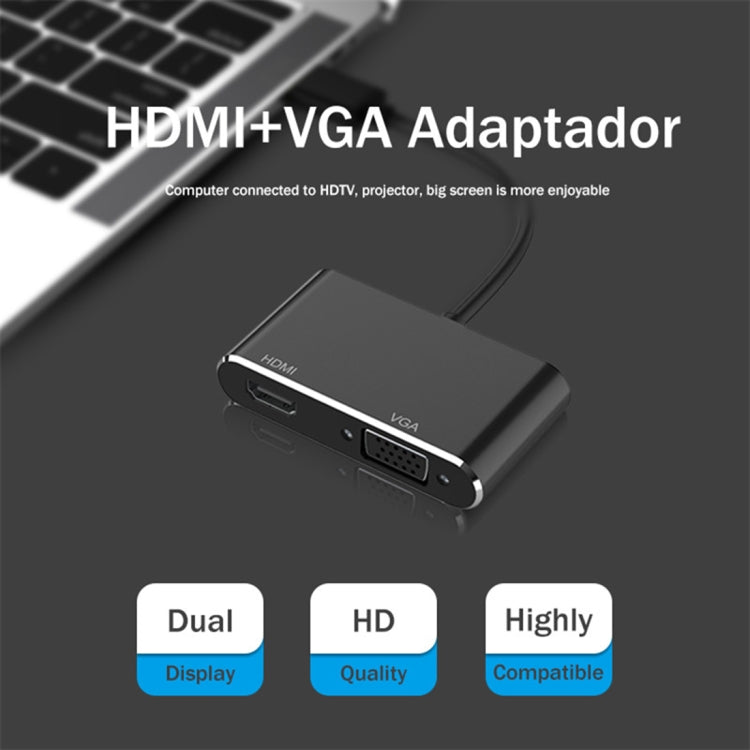 Adaptador 2 en 1 USB 3.0 a HDMI + VGA