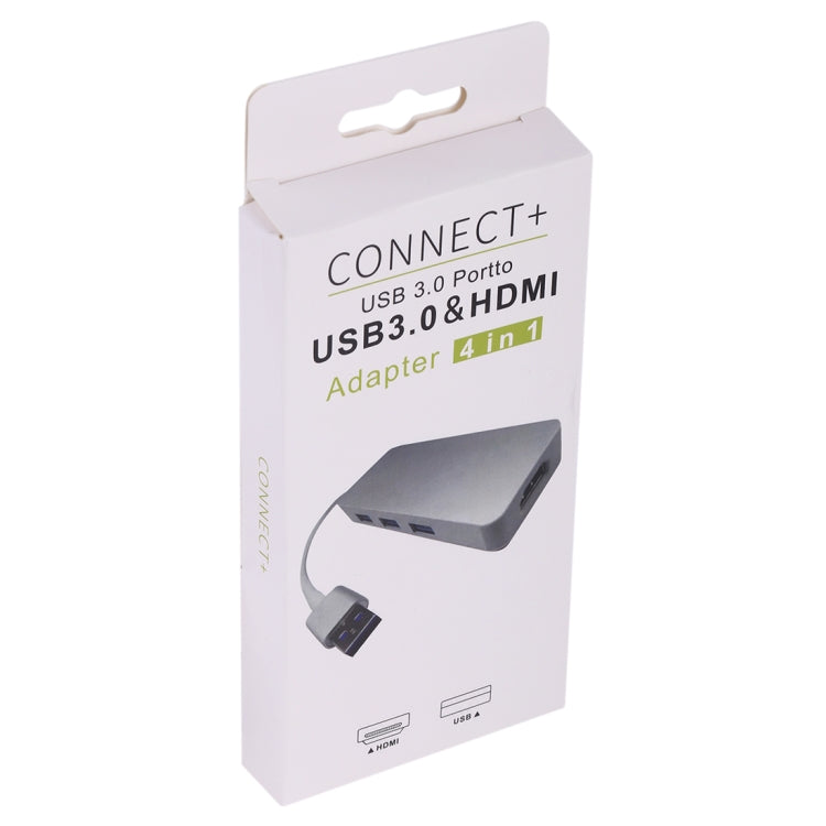 Adaptador 4 en 1 USB 3.0 a 3 x USB 3.0 + HDMI