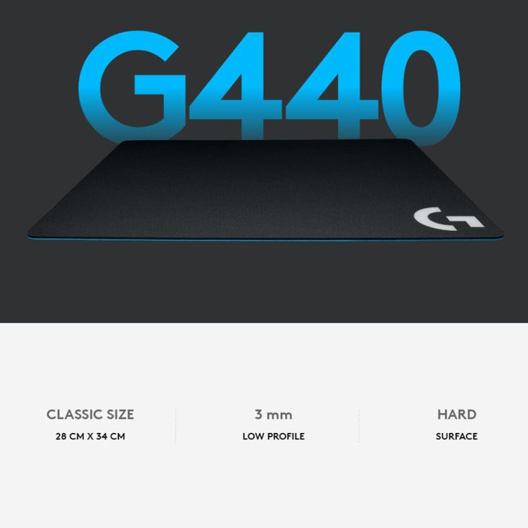 Alfombrilla de ratón para juegos Logitech G440 Hard E-sport, tamaño: 34 x 28 cm, G440 Hard