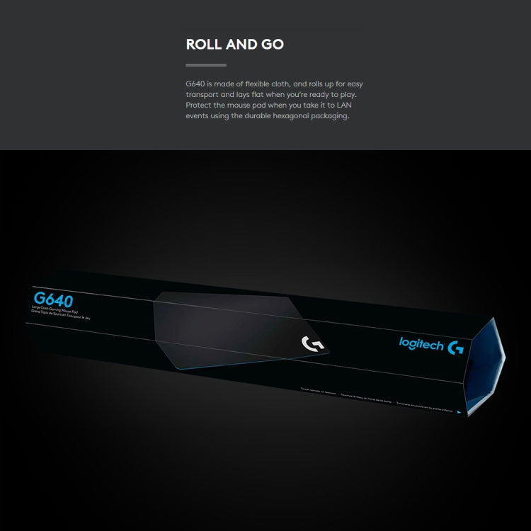 Alfombrilla de ratón para juegos E-sport suave de tela Logitech G640, tamaño: 46 x 40 cm, G640 Cloth Soft