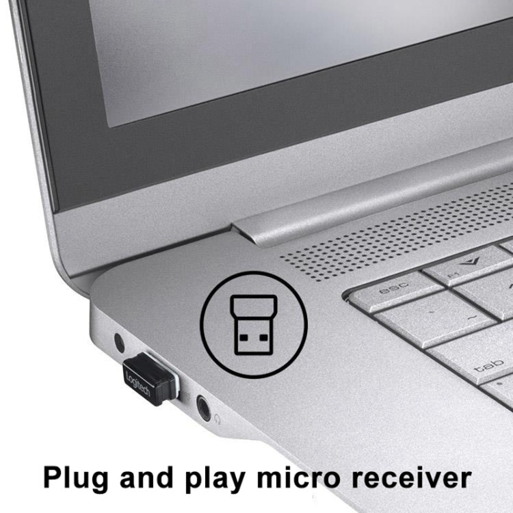 Ratón silencioso óptico inalámbrico Logitech M330 con receptor micro USB