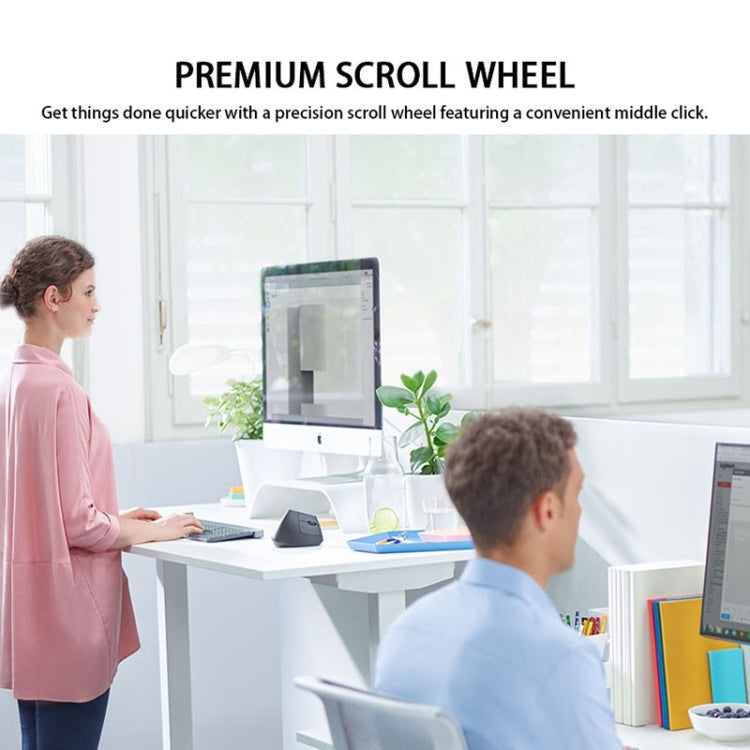 Logitech MX Vertical 4000DPI USB-C / Type-C + Unifying + Bluetooth Ratón óptico vertical inalámbrico ergonómico de tres modos, MX Vertical