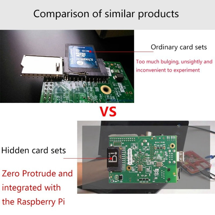 Placa de desarrollo BASEQI Raspberry Pi, caja oculta para tarjeta TF a SD