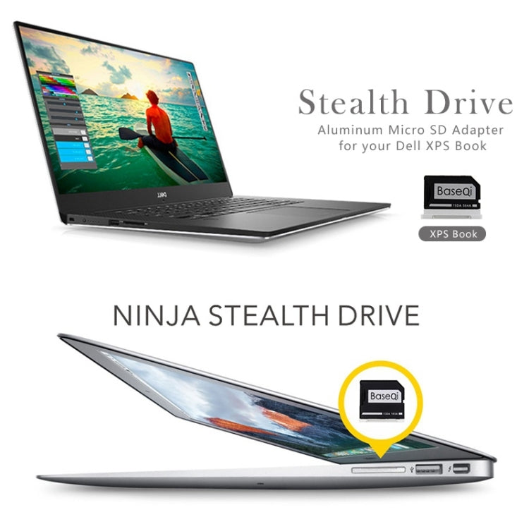 Caja de tarjeta SD de alta velocidad oculta de aleación de aluminio BASEQI para computadora portátil Dell XPS de 13,3 pulgadas, For Dell XPS 13.3 inch