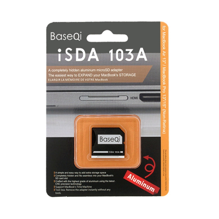 Funda para tarjeta SD de aleación de aluminio oculta BASEQI para portátiles MacBook Air de 13,3 pulgadas, For MacBook Air 13.3