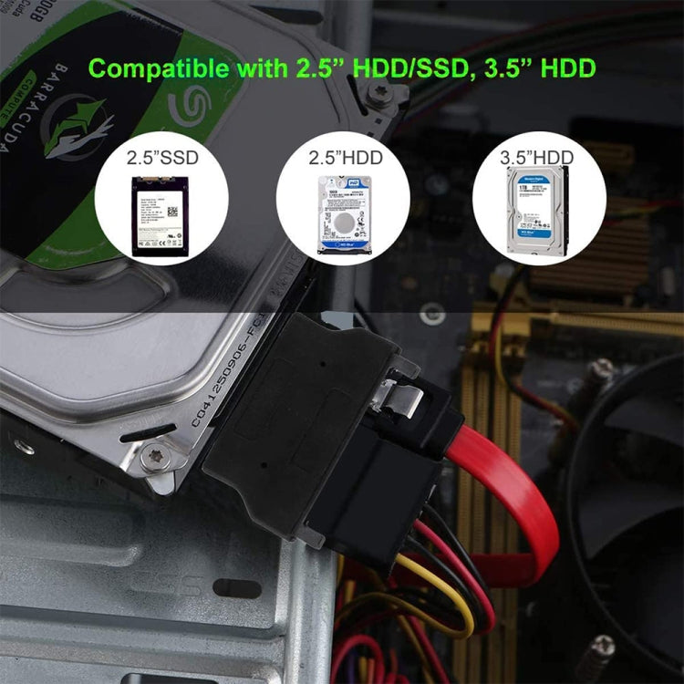 Adaptador SATA de 22 pines hembra a SLIMLINE SATA de 13 pines macho, SATA 22 Pin Female to SATA 13 Pin