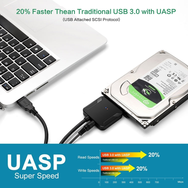 Adaptador de cable profesional SATA a USB 3.0 Conector de expansión de disco duro SSD de 2,5/3,5 pulgadas, 2.5 / 3.5 inch