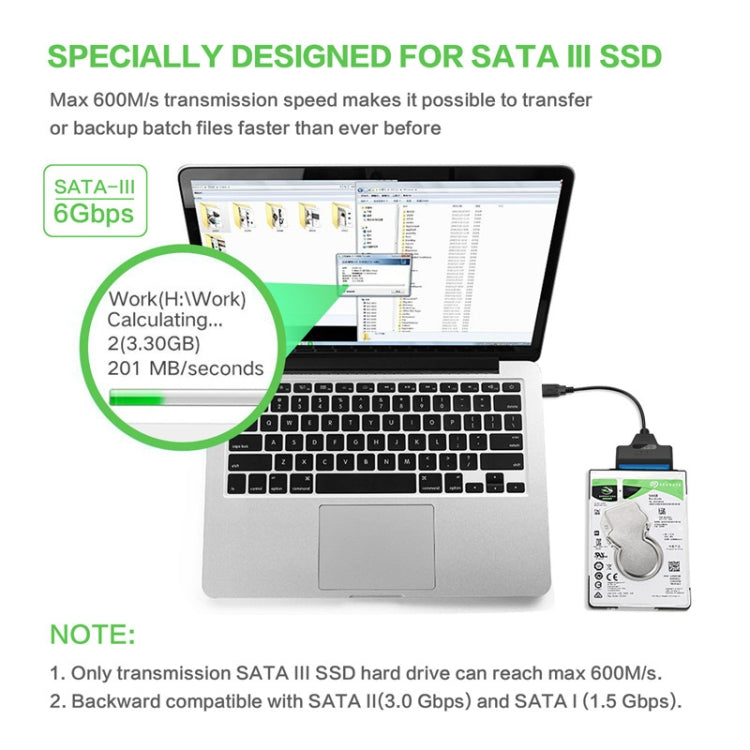 Adaptador de cable profesional SATA a USB 3.0 Conector de expansión de disco duro SSD de 2,5 pulgadas, 2.5 inch