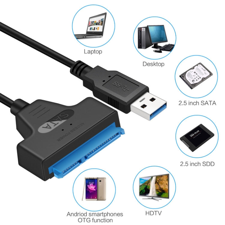 Adaptador de cable profesional SATA a USB 3.0 Conector de expansión de disco duro SSD de 2,5 pulgadas, 2.5 inch