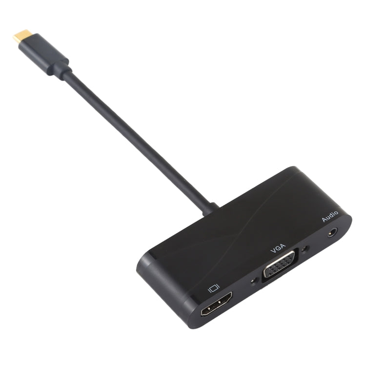 USB 2.0 + Puerto de Audio + VGA + Adaptador HUB HDMI a USB-C / Tipo-C, Black, White