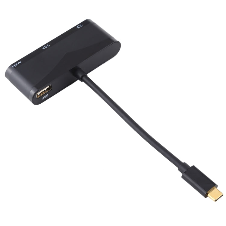 USB 2.0 + Puerto de Audio + VGA + Adaptador HUB HDMI a USB-C / Tipo-C, Black, White