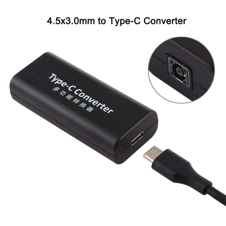 Adaptador de conector de alimentación hembra DC 4,5 x 3,0 mm a USB-C/tipo C hembra con cable USB-C/tipo C de 15 cm, 4.5x3.0mm