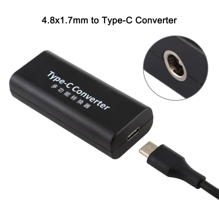 Adaptador de conector de alimentación hembra DC 4,8 x 1,7 mm a USB-C/tipo C hembra con cable USB-C/tipo C de 15 cm, 4.8x1.7mm