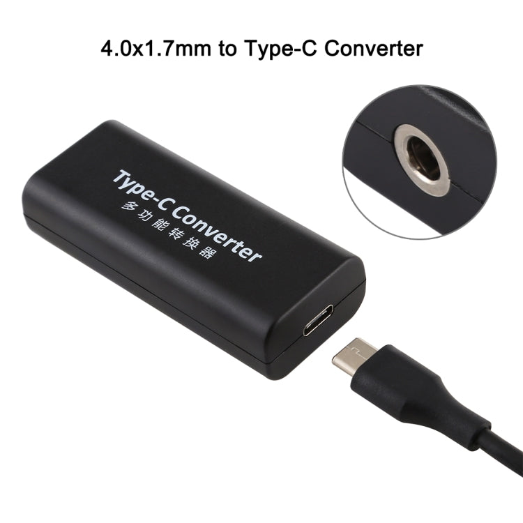 Adaptador de conector de alimentación hembra DC 4,0 x 1,7 mm a USB-C/tipo-C hembra con cable USB-C/tipo C de 15 cm, 4.0x1.7mm