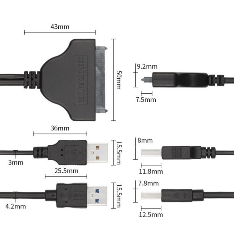 Cable USB 3.0 a SATA 3G USB Easy Drive, longitud del cable: 15 cm, USB 3.0 to SATA 3G