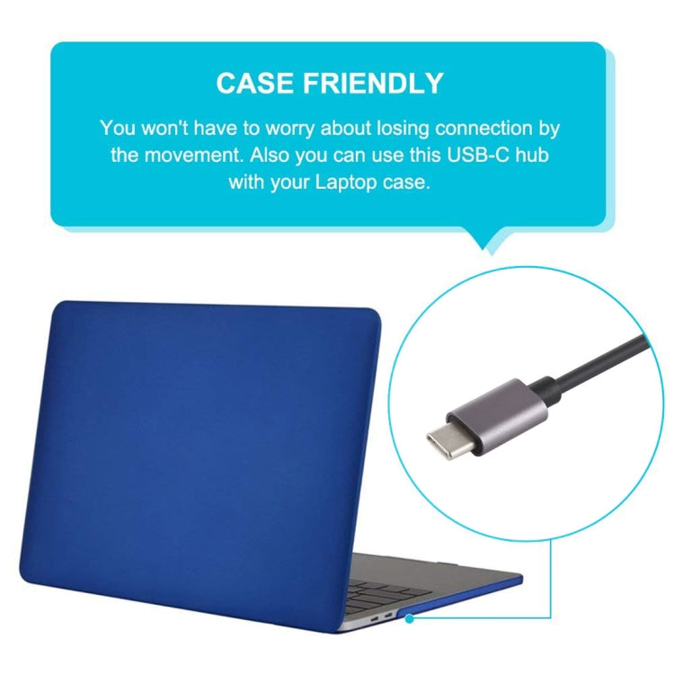 Lector de tarjetas TF T-809B + 3 puertos USB 3.0 a convertidor HUB USB-C / Type-C, longitud del cable: 13 cm