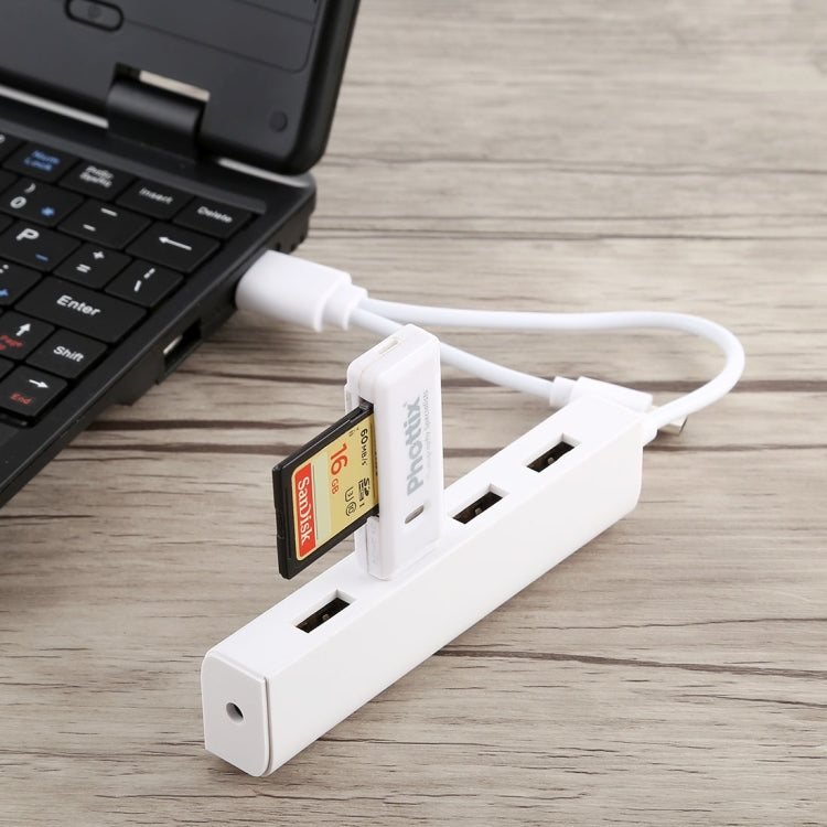 Convertidor HUB 3 en 1 USB-C / Type-C + Micro USB + 4 x USB 2.0, longitud del cable: 12 cm, 3 in 1 (White), 3 in 1 (Black)