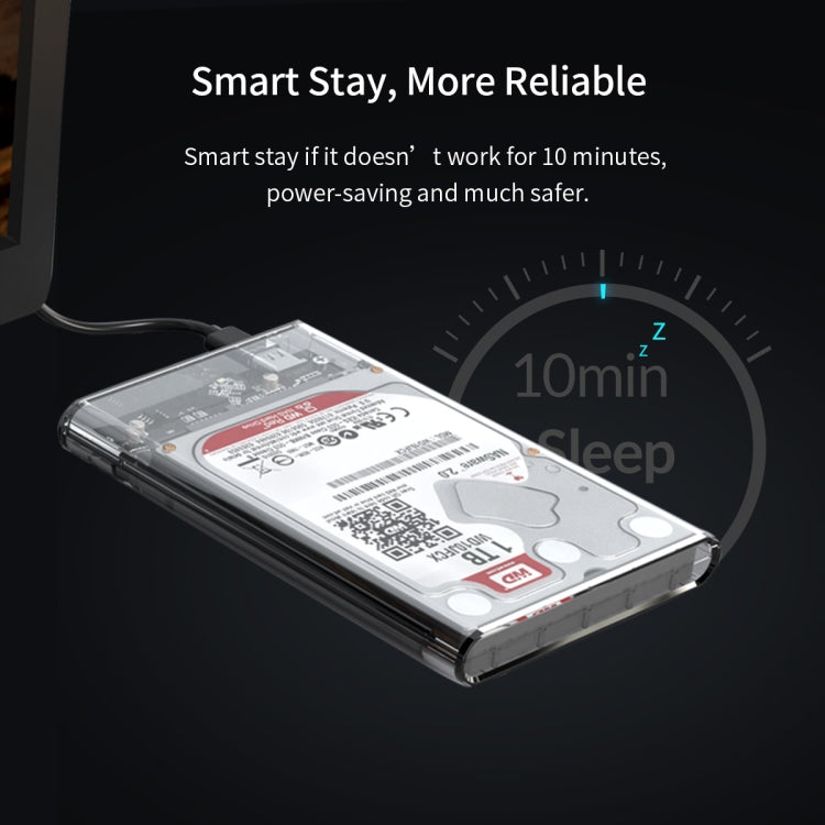 ORICO 2139C3-G2 SATA 2,5 pulgadas USB3.1 Gen2 Interfaz USB-C / Type-C Caja de disco duro transparente, capacidad de almacenamiento de soporte: 4 TB, USB 3.1 Gen2 Type-C (2.5 inch)