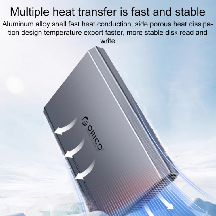 ORICO 2518C3-G2 Caja de disco duro de aleación de aluminio con interfaz USB-C / Type-C SATA a USB3.1 Gen2 de 2,5 pulgadas, capacidad de soporte: 4 TB