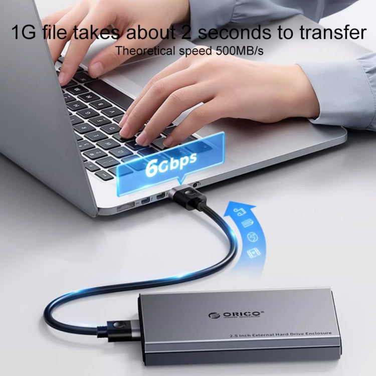 ORICO 2518C3-G2 Caja de disco duro de aleación de aluminio con interfaz USB-C / Type-C SATA a USB3.1 Gen2 de 2,5 pulgadas, capacidad de soporte: 4 TB