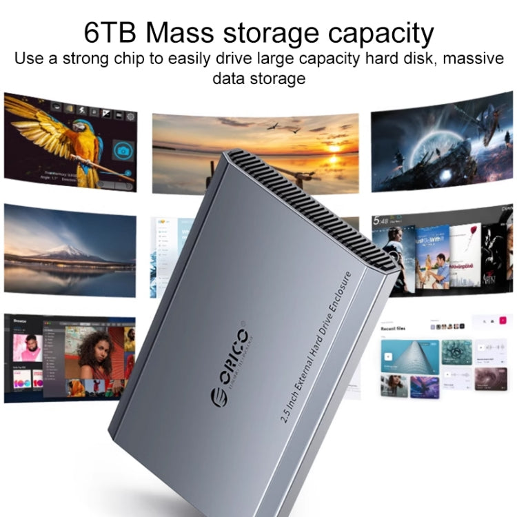 ORICO 2518C3-G2 Caja de disco duro de aleación de aluminio con interfaz USB-C / Type-C SATA a USB3.1 Gen2 de 2,5 pulgadas, capacidad de soporte: 4 TB
