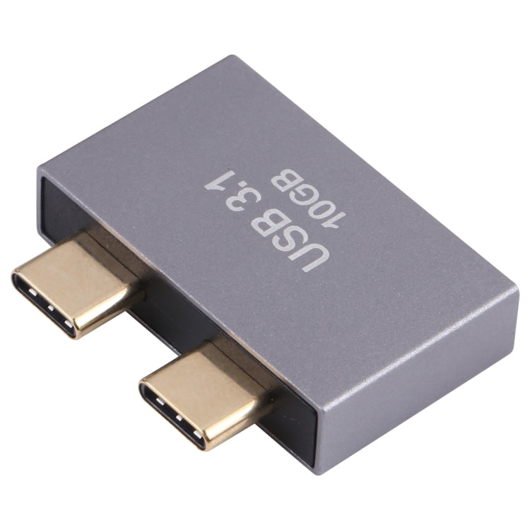 Adaptador USB hembra + USB-C/Tipo-C hembra a 2 x USB-C/Tipo-C macho, USB Female+Type-C Female to 2 x Type-C