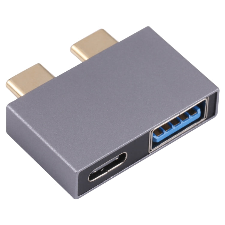 Adaptador USB hembra + USB-C/Tipo-C hembra a 2 x USB-C/Tipo-C macho, USB Female+Type-C Female to 2 x Type-C