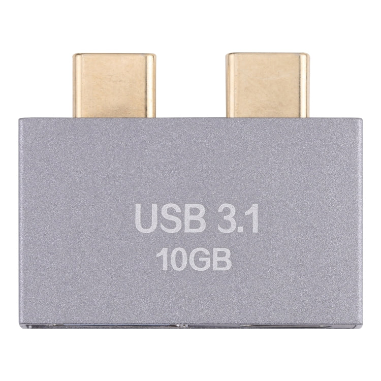 Adaptador USB hembra + USB-C/Tipo-C hembra a 2 x USB-C/Tipo-C macho, USB Female+Type-C Female to 2 x Type-C
