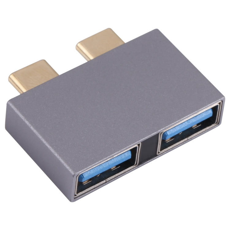2 x USB hembra a 2 x USB-C / Adaptador macho tipo C, 2 x USB Female to 2 x Type-C Male